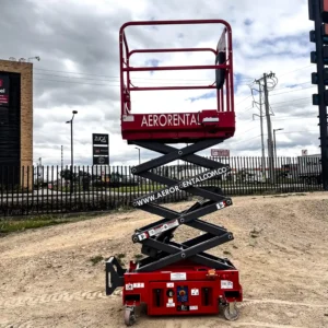 Mini plataforma elevadora XE60 de AeroRental para trabajos en altura