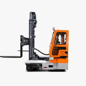 Montacarga multidireccional AeroRental utilizado para el transporte y movimiento de cargas pesadas en entornos industriales